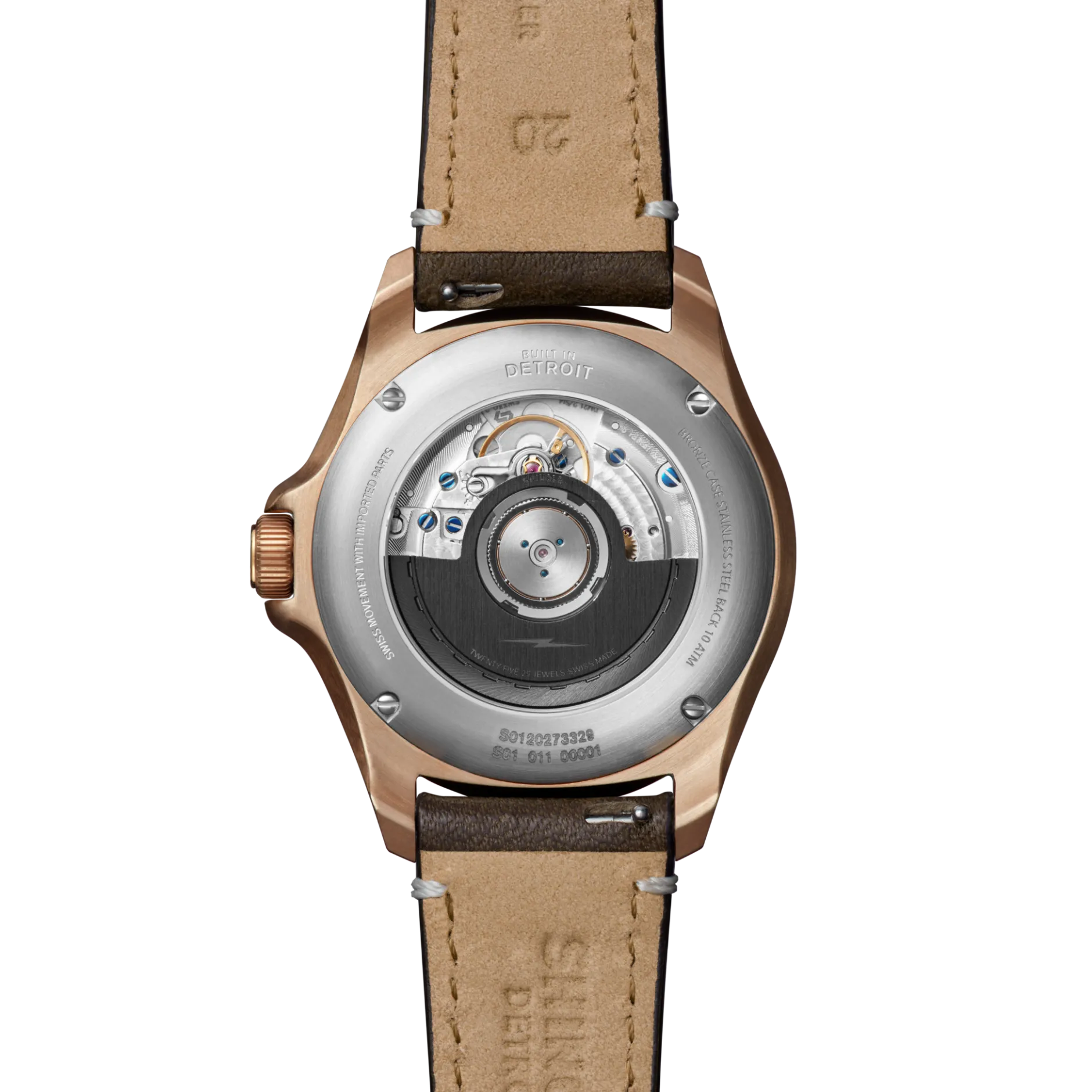 Outlet Shinola Bronze Monster GMT Automatic Watch Dark Brown Degrade
