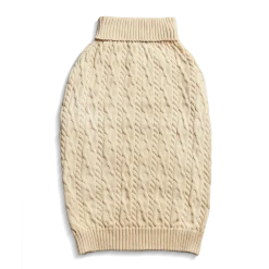 Discount Shinola Cable Knit Dog Sweater Ivory