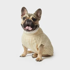 Discount Shinola Cable Knit Dog Sweater Ivory