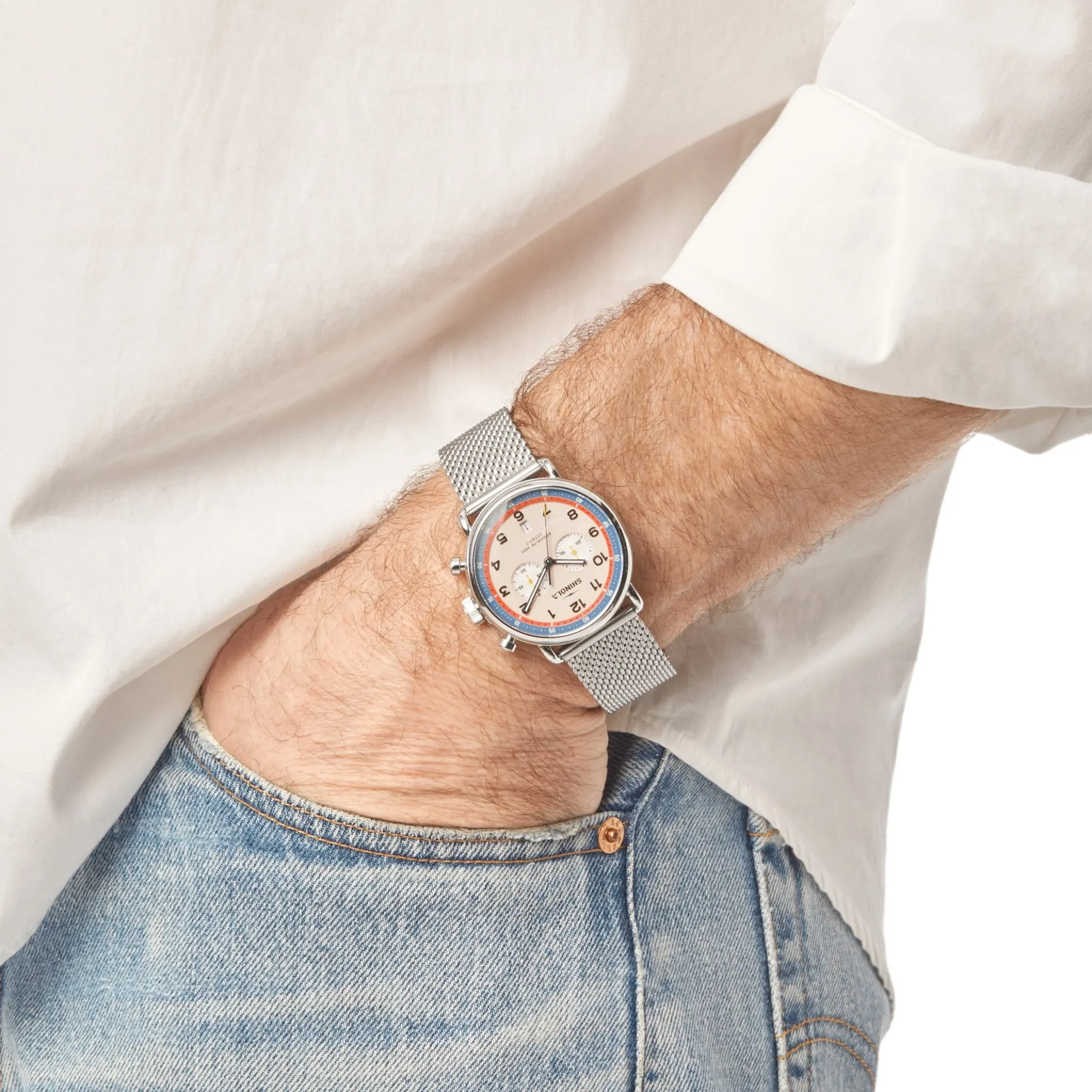 Hot Shinola Canfield C56 Chronograph Watch Cream