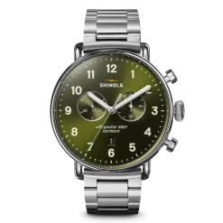 Clearance Shinola Canfield Chronograph Watch Dark Olive