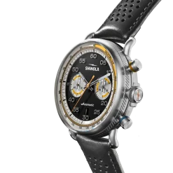 Outlet Shinola Canfield Speedway Open Road Automatic Chronograph Watch Black/Black Leather
