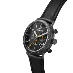 Hot Shinola Canfield Sport Chronograph Watch Black/Black Leather