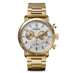 Shinola Canfield Sport Chronograph Watch Gold