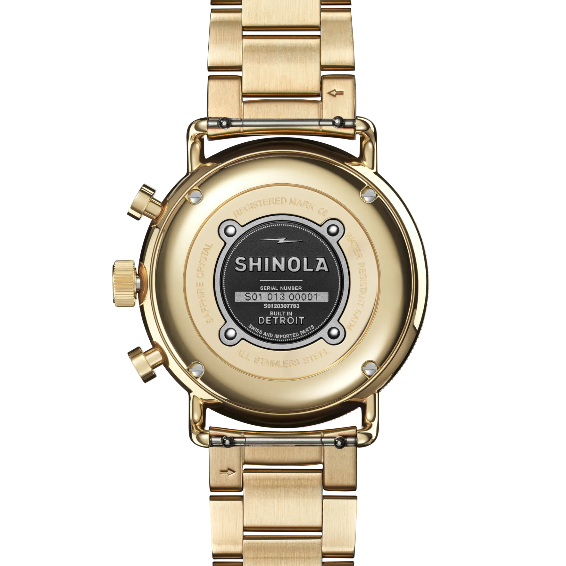 Shinola Canfield Sport Chronograph Watch Gold