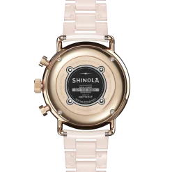 Sale Shinola Canfield Sport Chronograph Watch Pink Mother of Pearl
