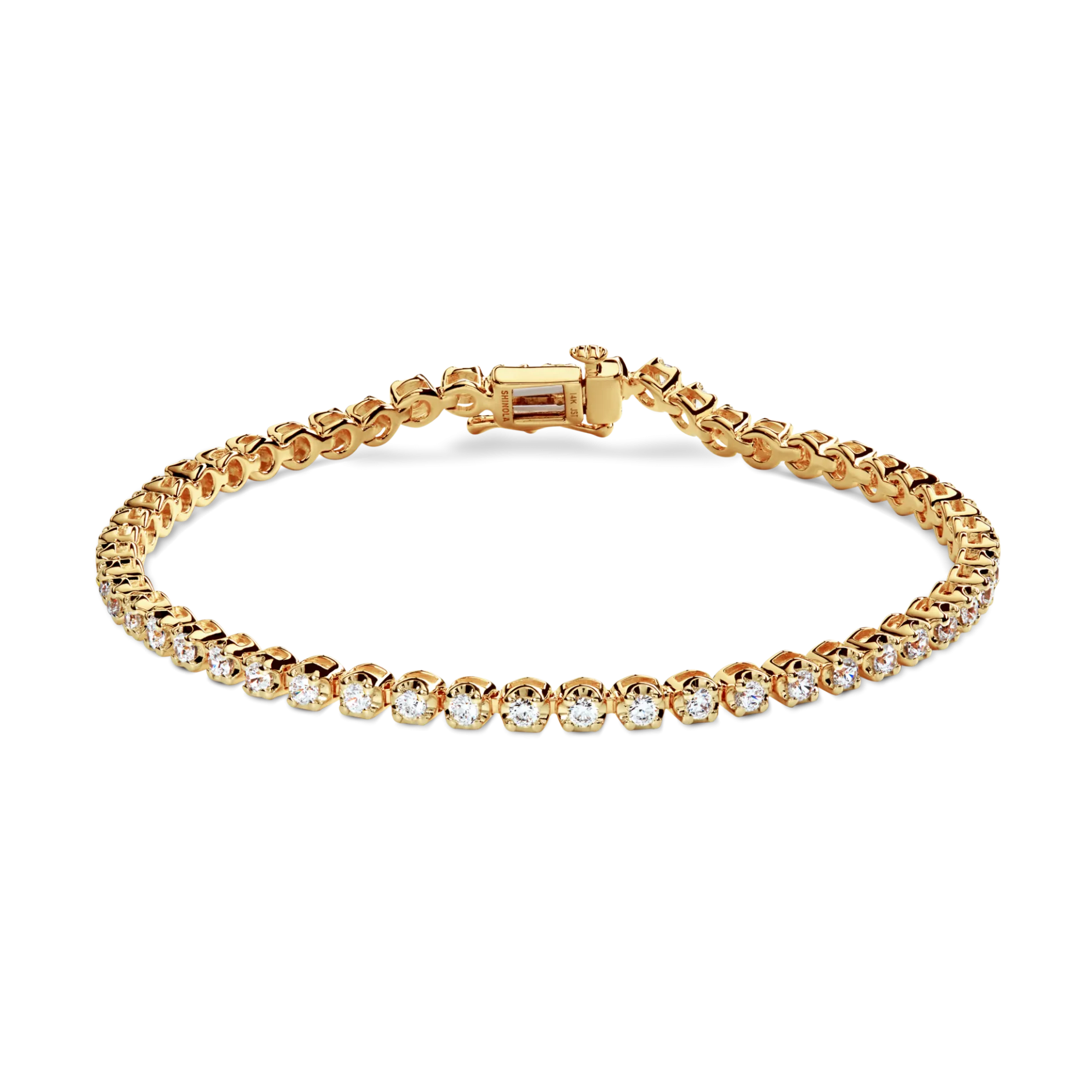 Sale Shinola 2 Carat 7" Diamond Tennis Bracelet Yellow Gold