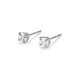 Best Shinola 1 Carat Round Diamond Studs White Gold