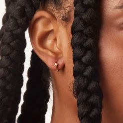 Shinola Diamond Bike Lock Huggie Earrings