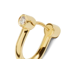 Shinola Diamond Bike Lock Huggie Earrings