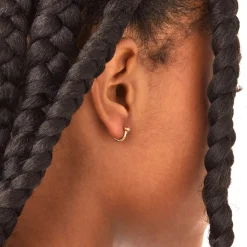 Shinola Diamond Bike Lock Huggie Earrings
