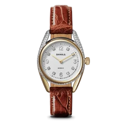 New Shinola Diamond Derby Watch Auburn Alligator