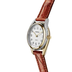 New Shinola Diamond Derby Watch Auburn Alligator