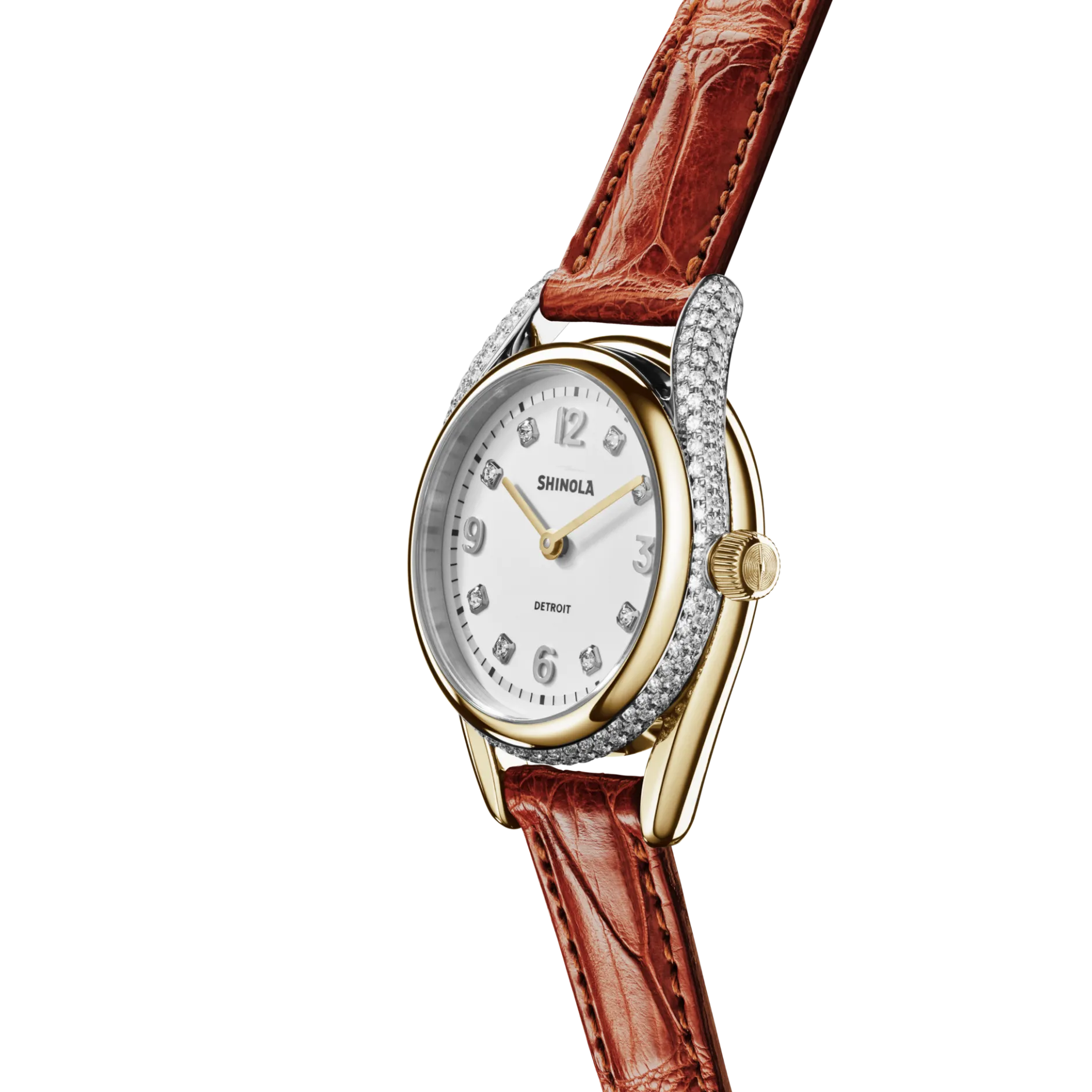 New Shinola Diamond Derby Watch Auburn Alligator