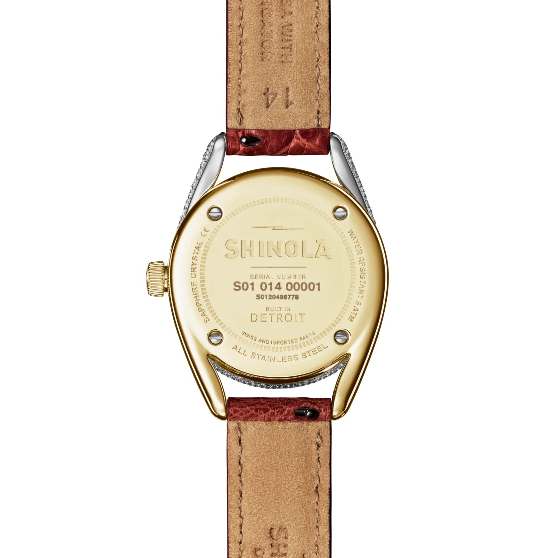 New Shinola Diamond Derby Watch Auburn Alligator