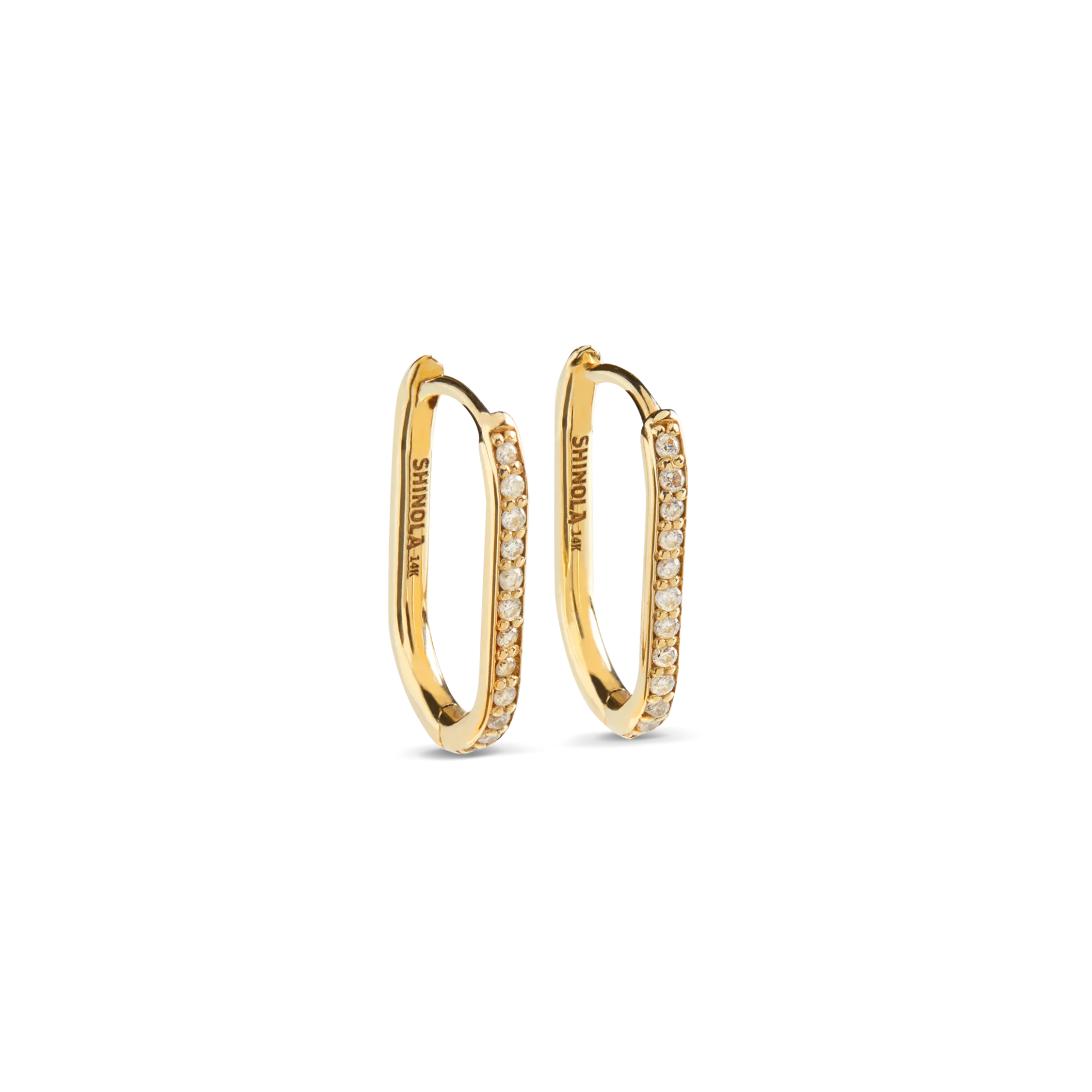 Best Shinola Diamond Oval Charm Hoop