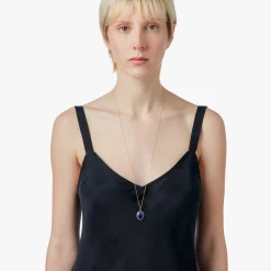 New Shinola Diamond Pave Lapis Pendant Necklace