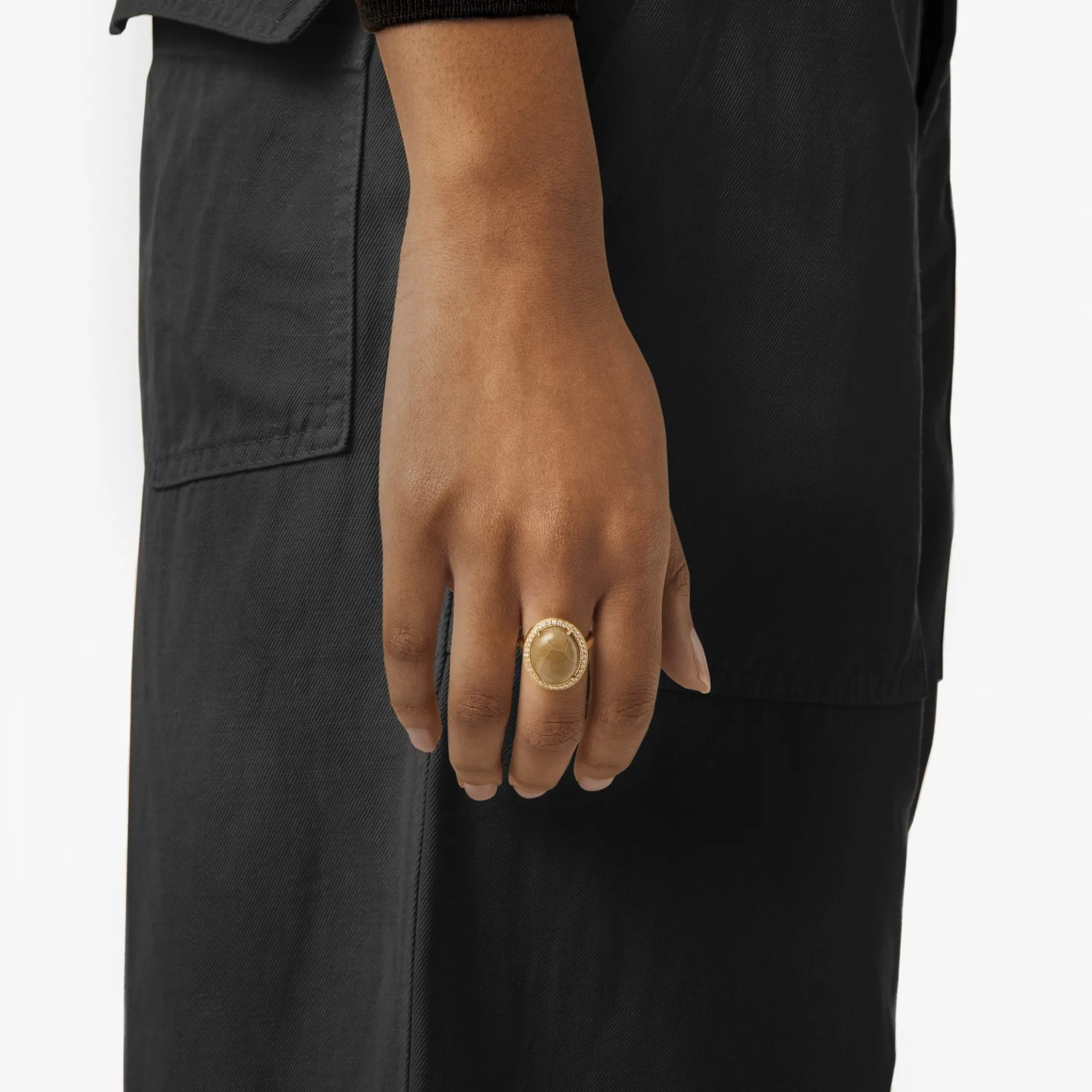 Best Shinola Diamond Pave Oval Petoskey Ring