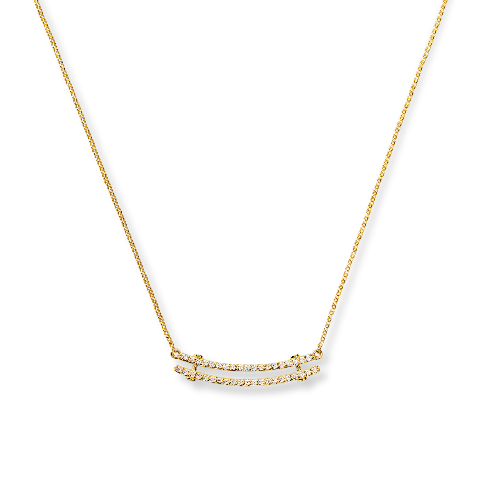 Outlet Shinola Diamond Pave Rivet Double Row Necklace Yellow Gold
