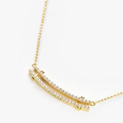 Outlet Shinola Diamond Pave Rivet Double Row Necklace Yellow Gold