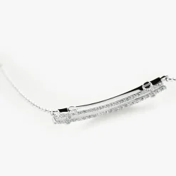 Hot Shinola Diamond Pave Rivet Double Row Necklace