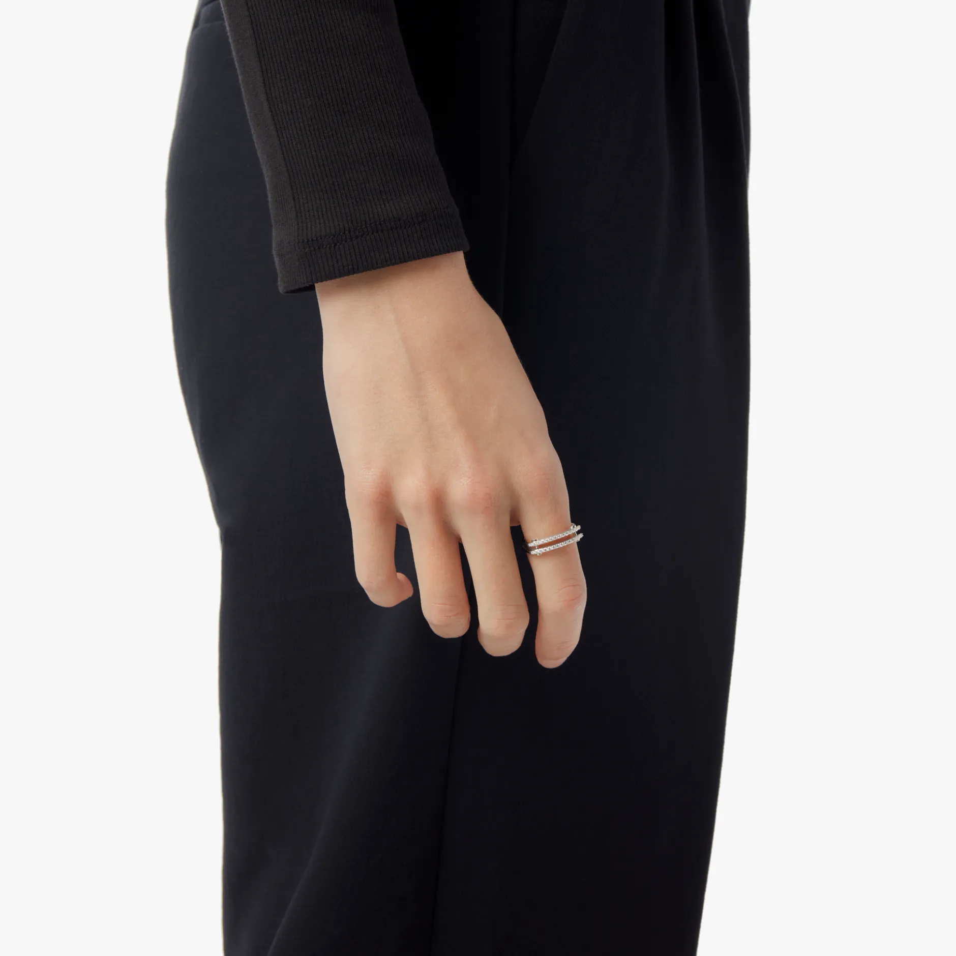 Sale Shinola Diamond Pave Rivet Double Row Ring
