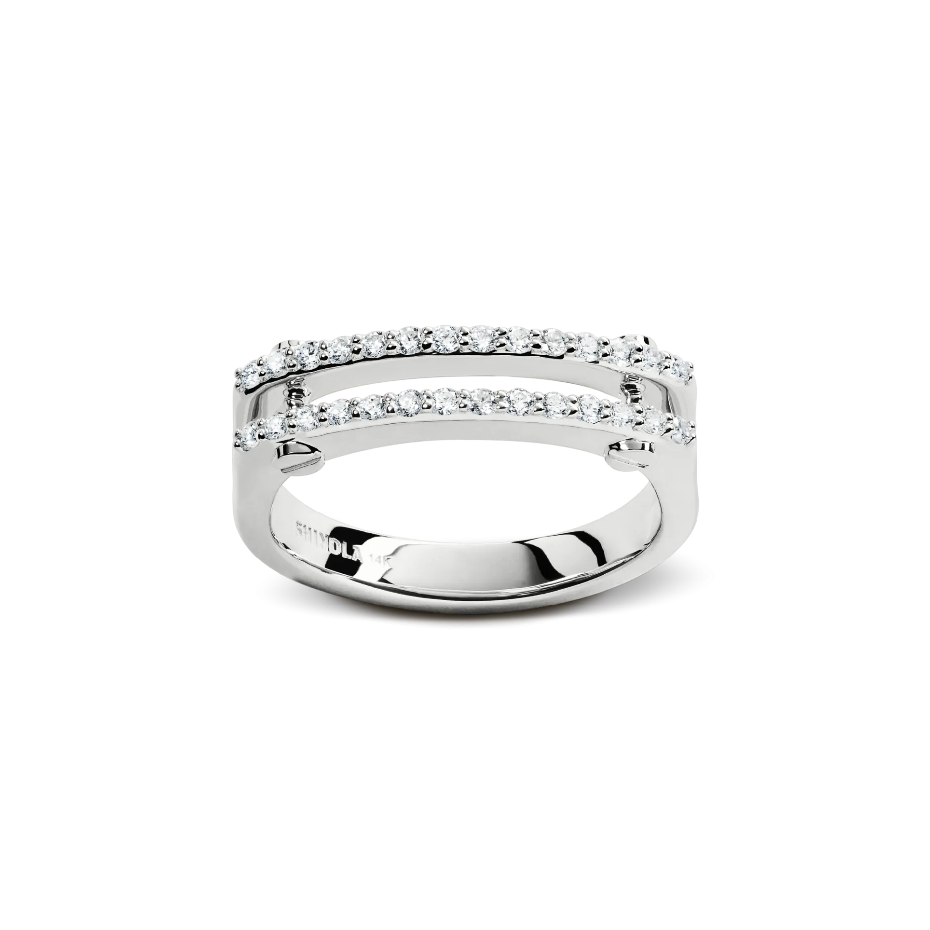 Sale Shinola Diamond Pave Rivet Double Row Ring