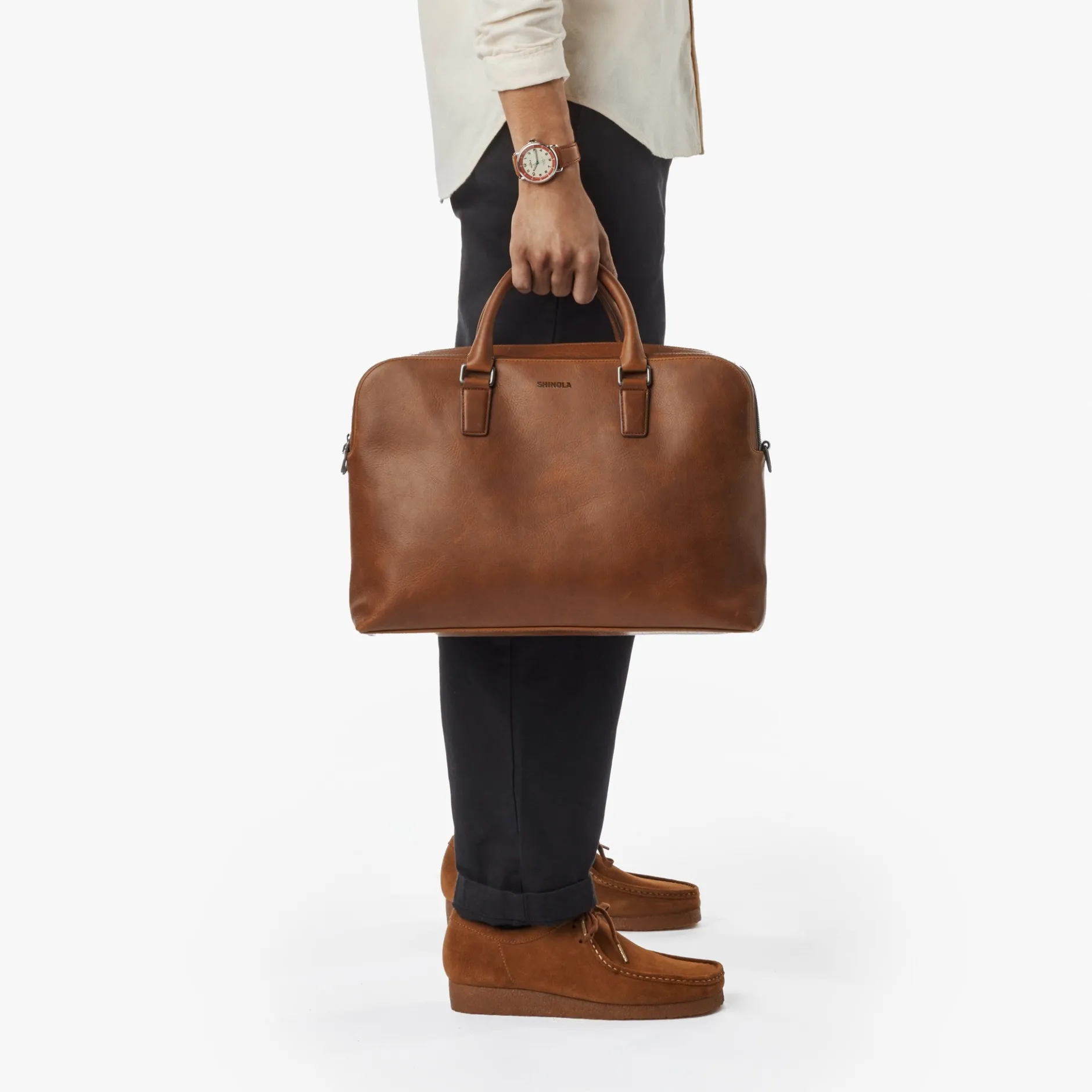 Best Shinola Double Zip Briefcase Medium-Brown