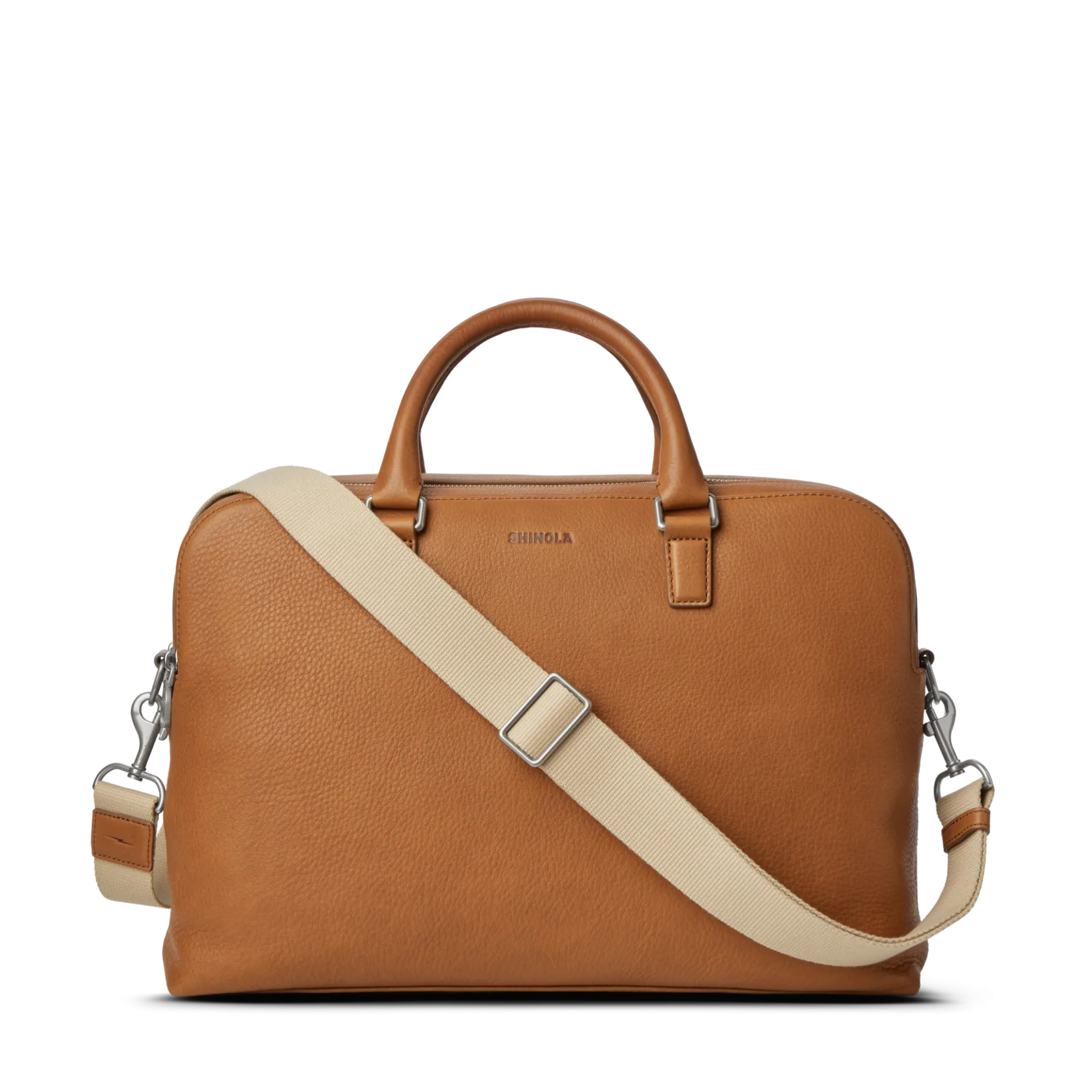 Clearance Shinola Double Zip Briefcase Tan