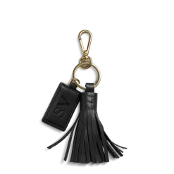 Outlet Shinola Leather Tassel Keychain Black