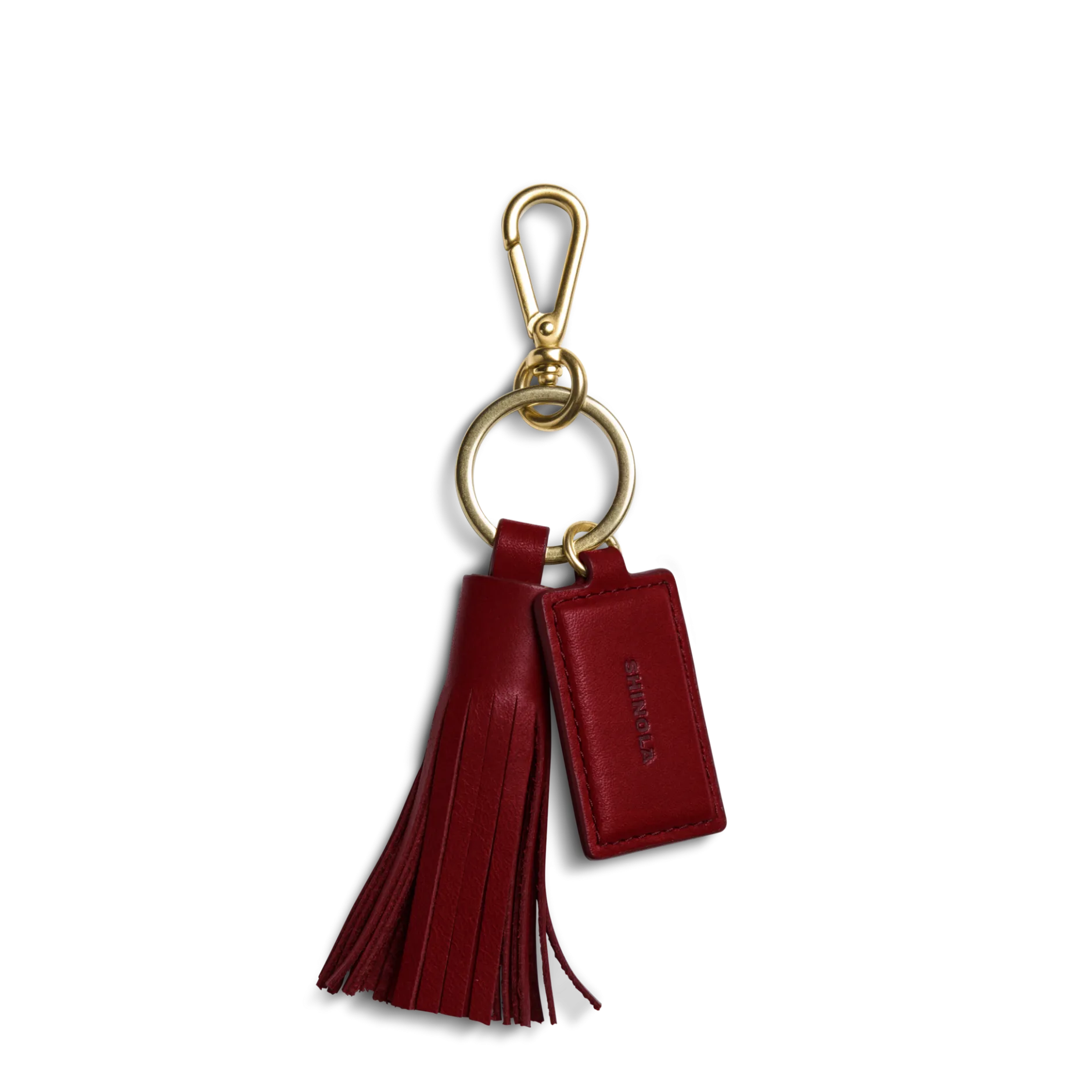 Clearance Shinola Leather Tassel Keychain Ruby