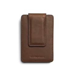 New Shinola Magnetic Money Clip Card Holder Medium Brown