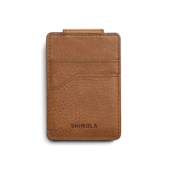 Clearance Shinola Magnetic Money Clip Card Holder Tan