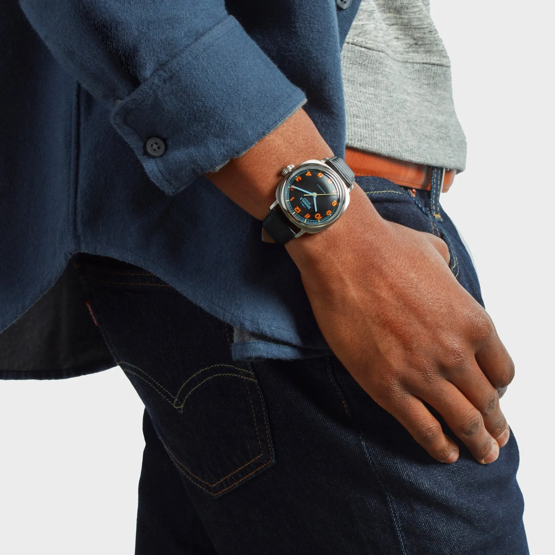 Outlet Shinola Mechanic Watch Black/Orange