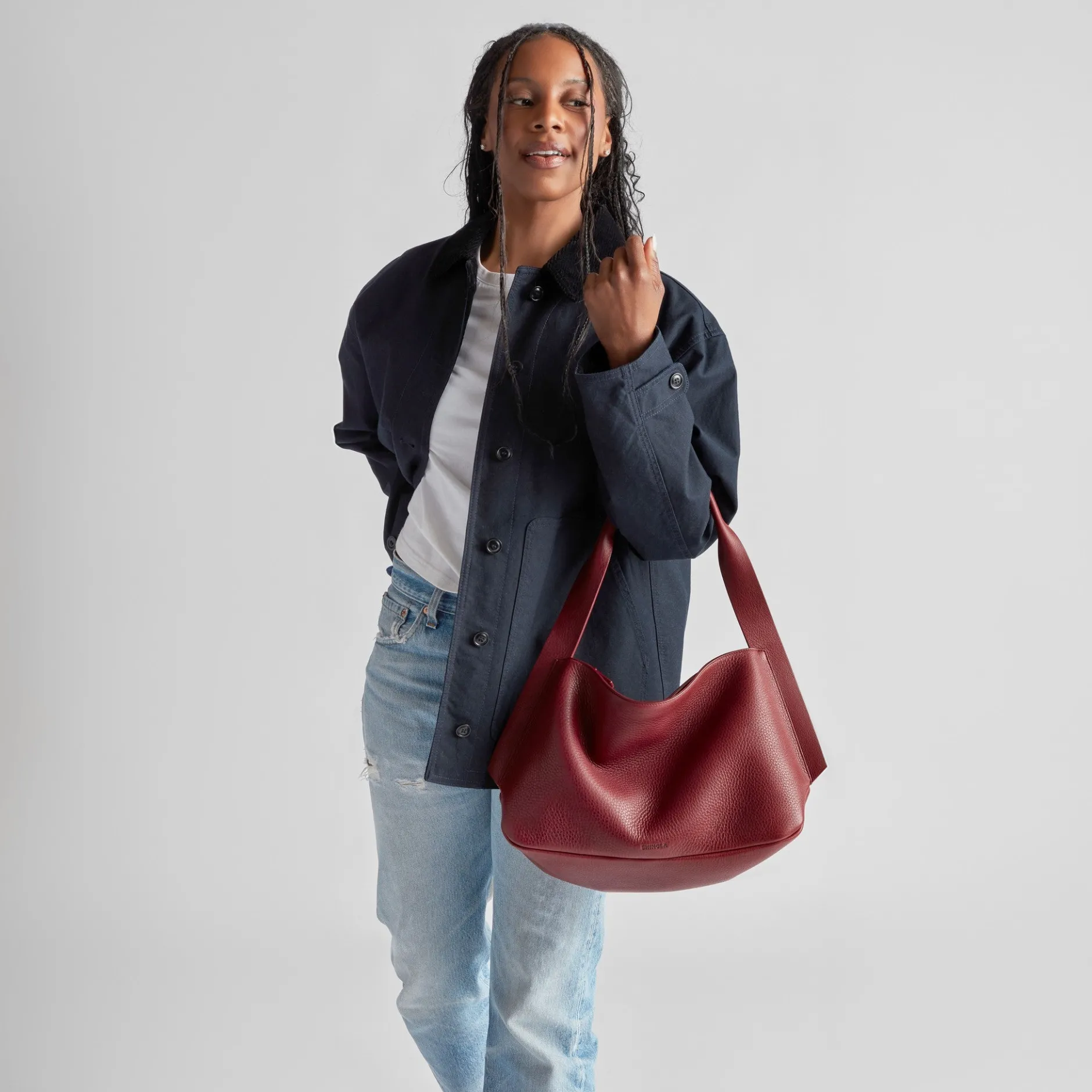 Outlet Shinola Medium Derby Shoulder Bag Ruby