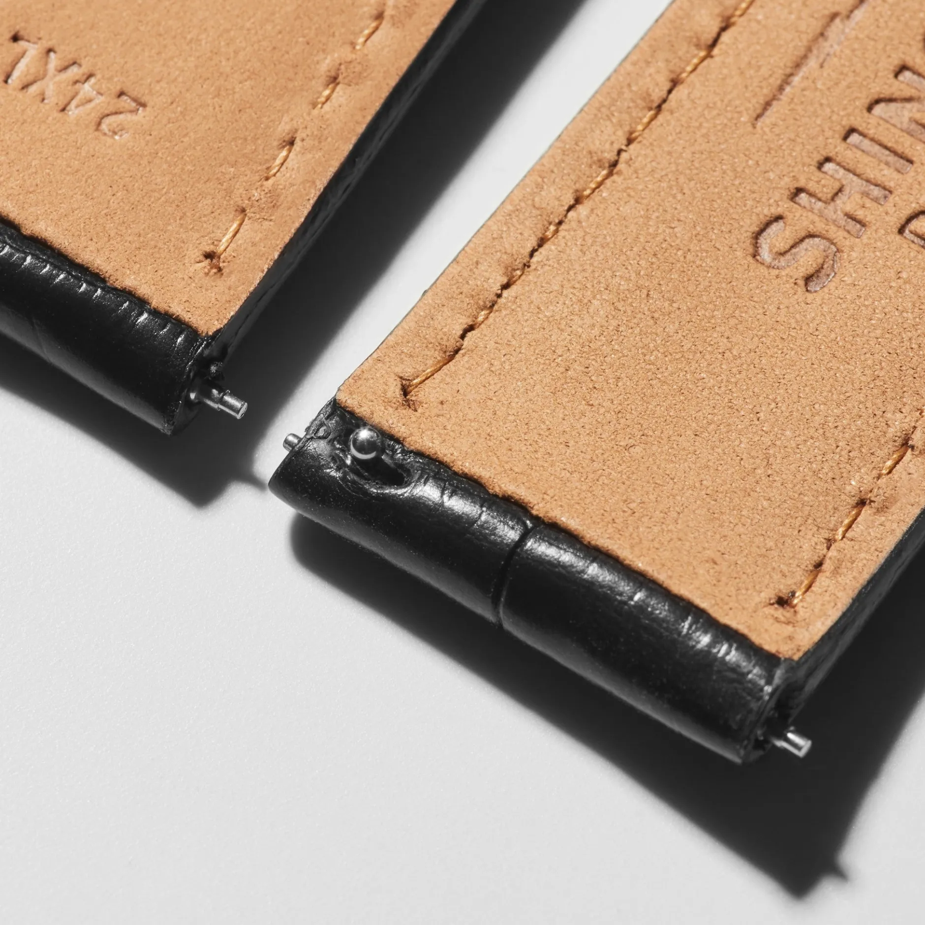 New Shinola 24mm Black Alligator Leather Watch Strap (Long)
