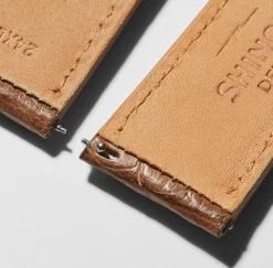 New Shinola 24mm Black Alligator Leather Watch Strap (Long)