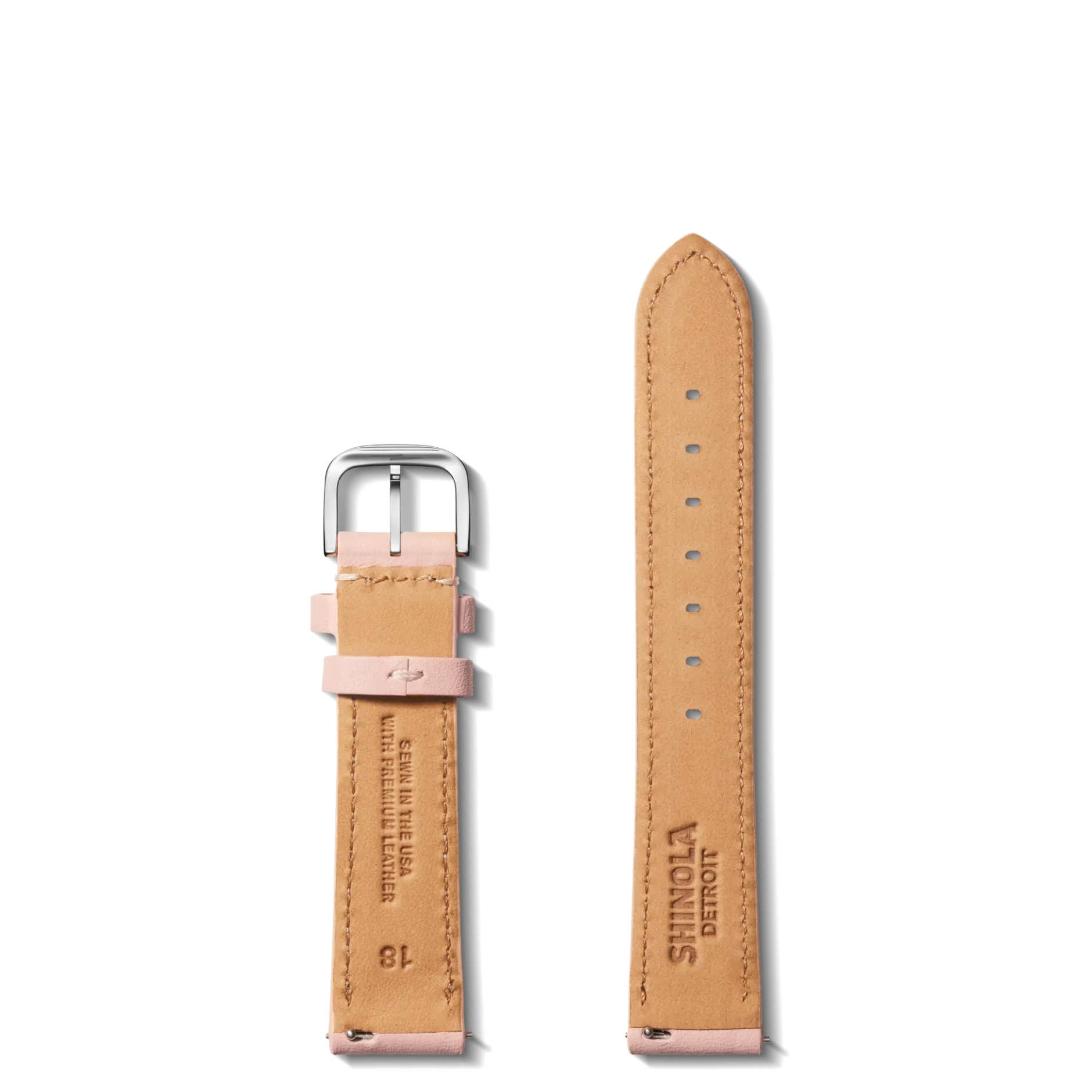 Clearance Shinola 18mm Leather Watch Strap Blush