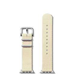 New Shinola 20mm Cream Split Nylon Apple Watch Strap