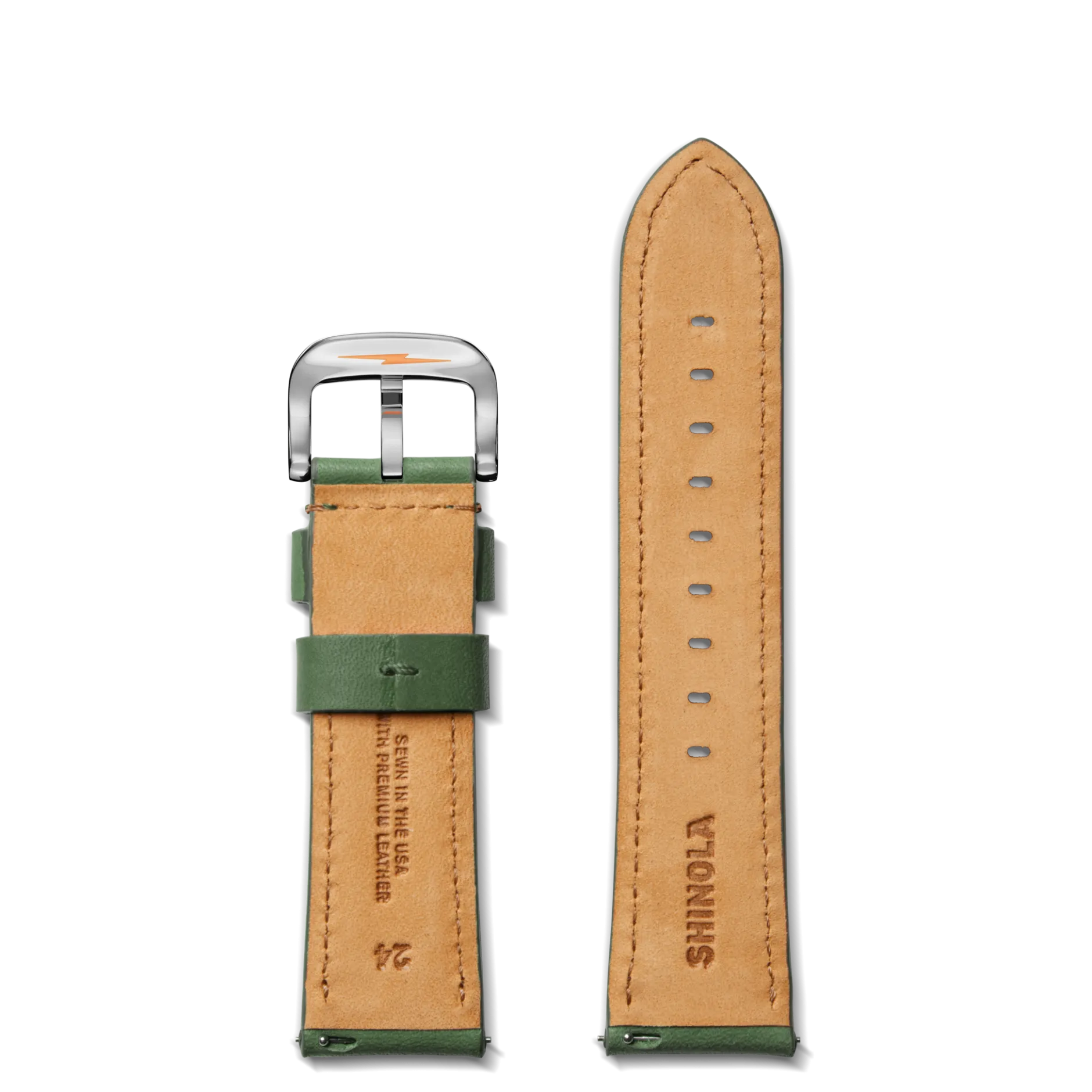 Shinola 24mm Green Leather Watch Strap