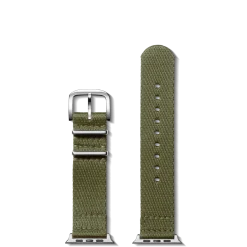 New Shinola 20mm Khaki Split Nylon Apple Watch Strap