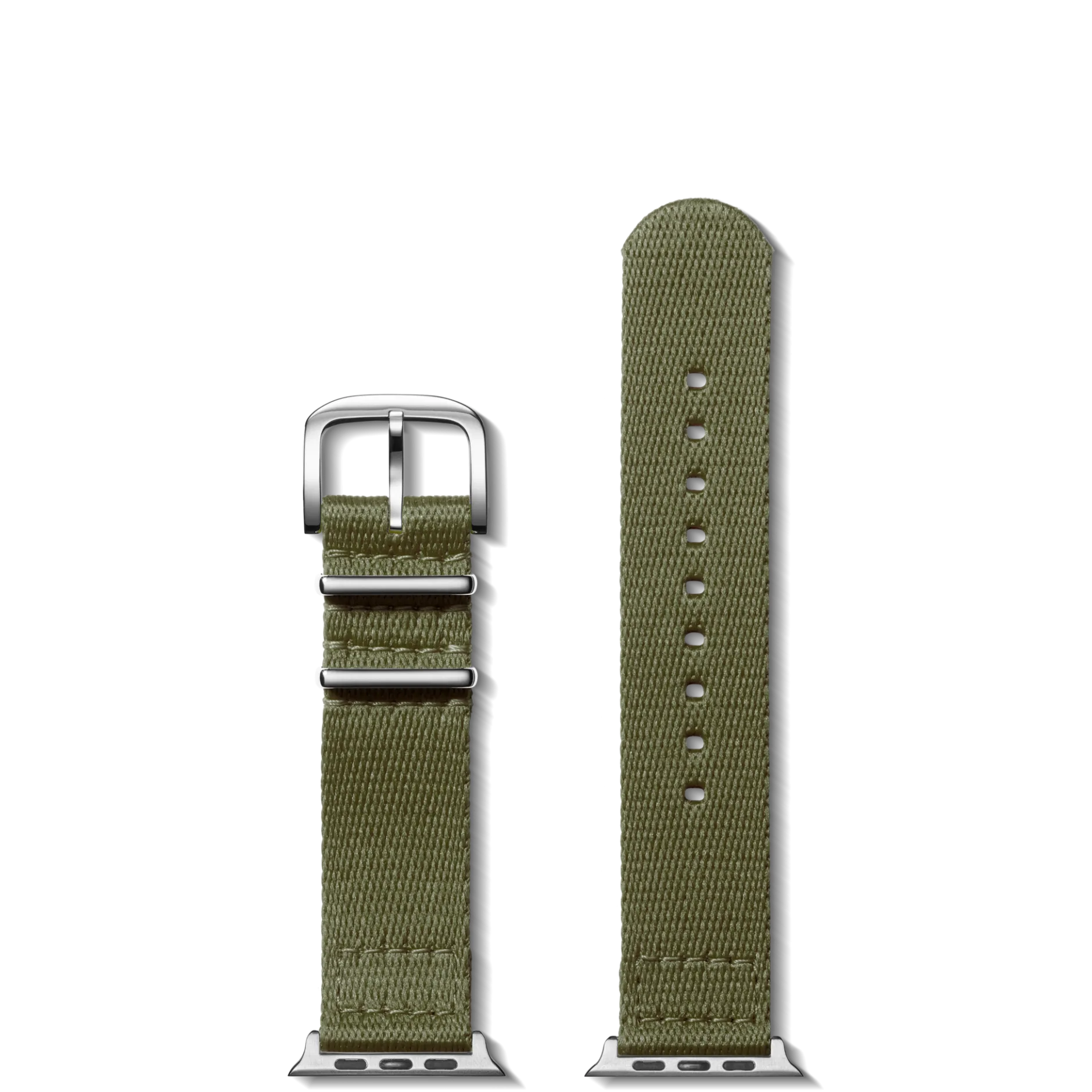 New Shinola 20mm Khaki Split Nylon Apple Watch Strap