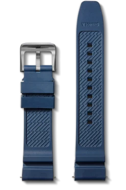 Discount Shinola 22mm Expandable Dive Rubber Watch Strap Midnight Blue