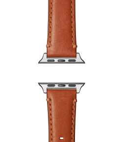 Shinola 20mm Orange Leather Apple Watch Strap
