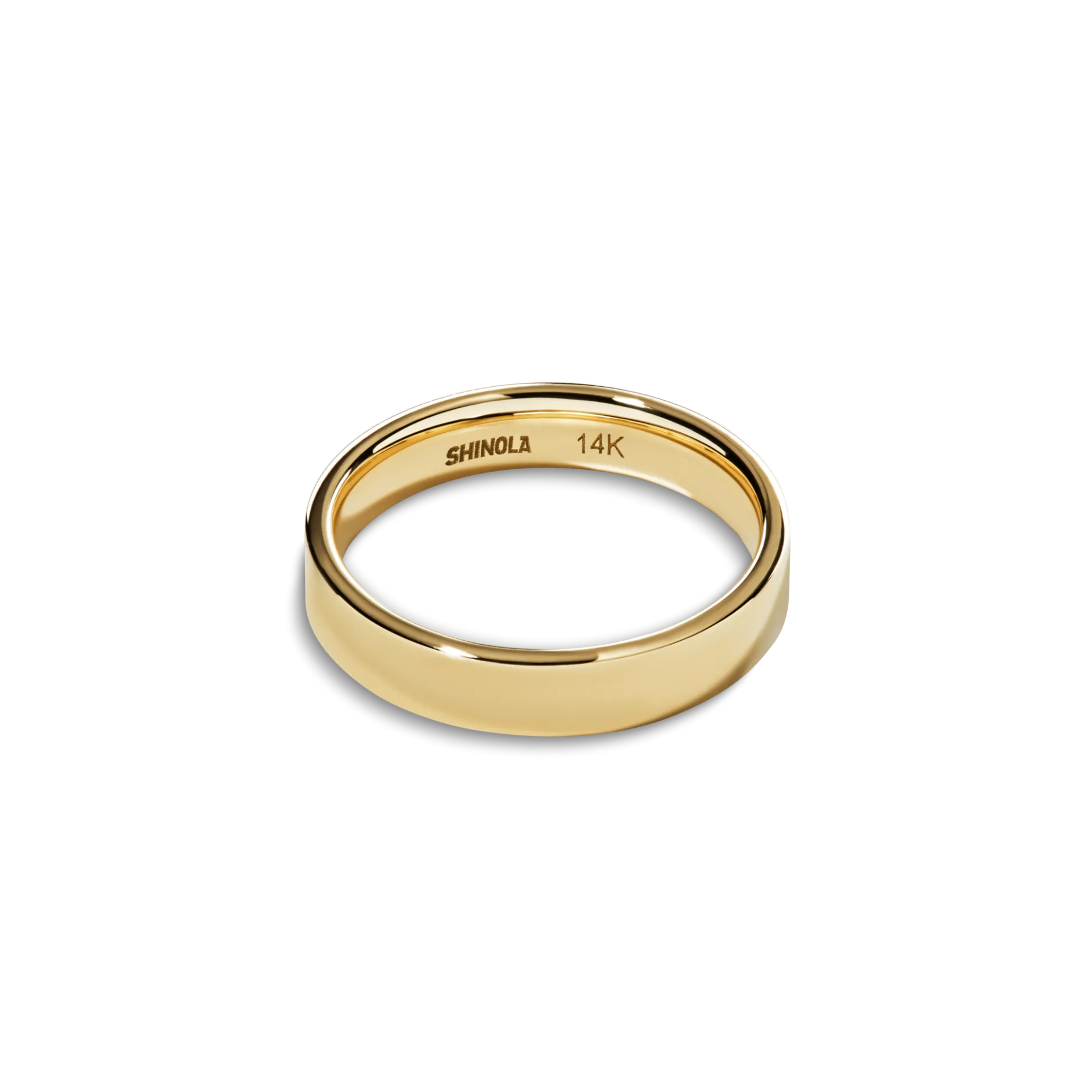 Shinola 4mm Round Band Yellow Gold