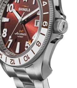 New Shinola Monster GMT Automatic Watch Whiskey