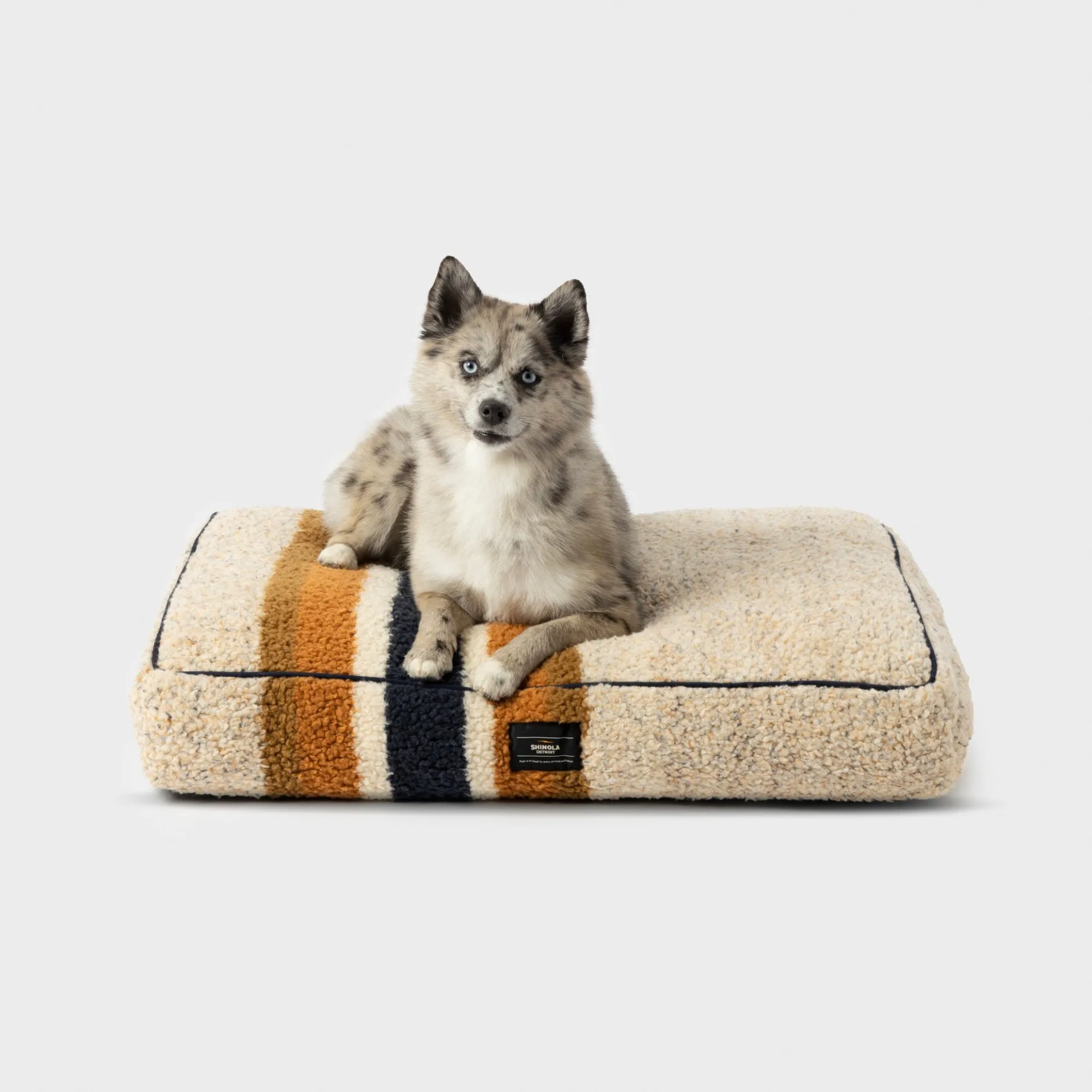Shinola Napper Pillow Dog Bed Oat Stripe