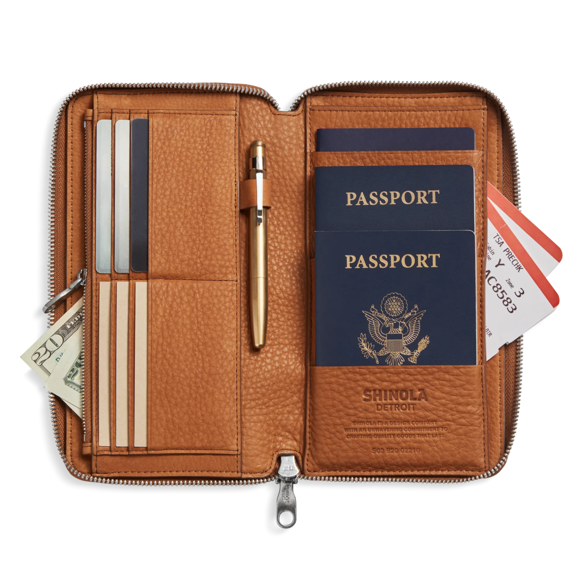New Shinola Organizer Wallet Tan