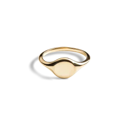 Hot Shinola Petite Round Signet Ring 14K Gold