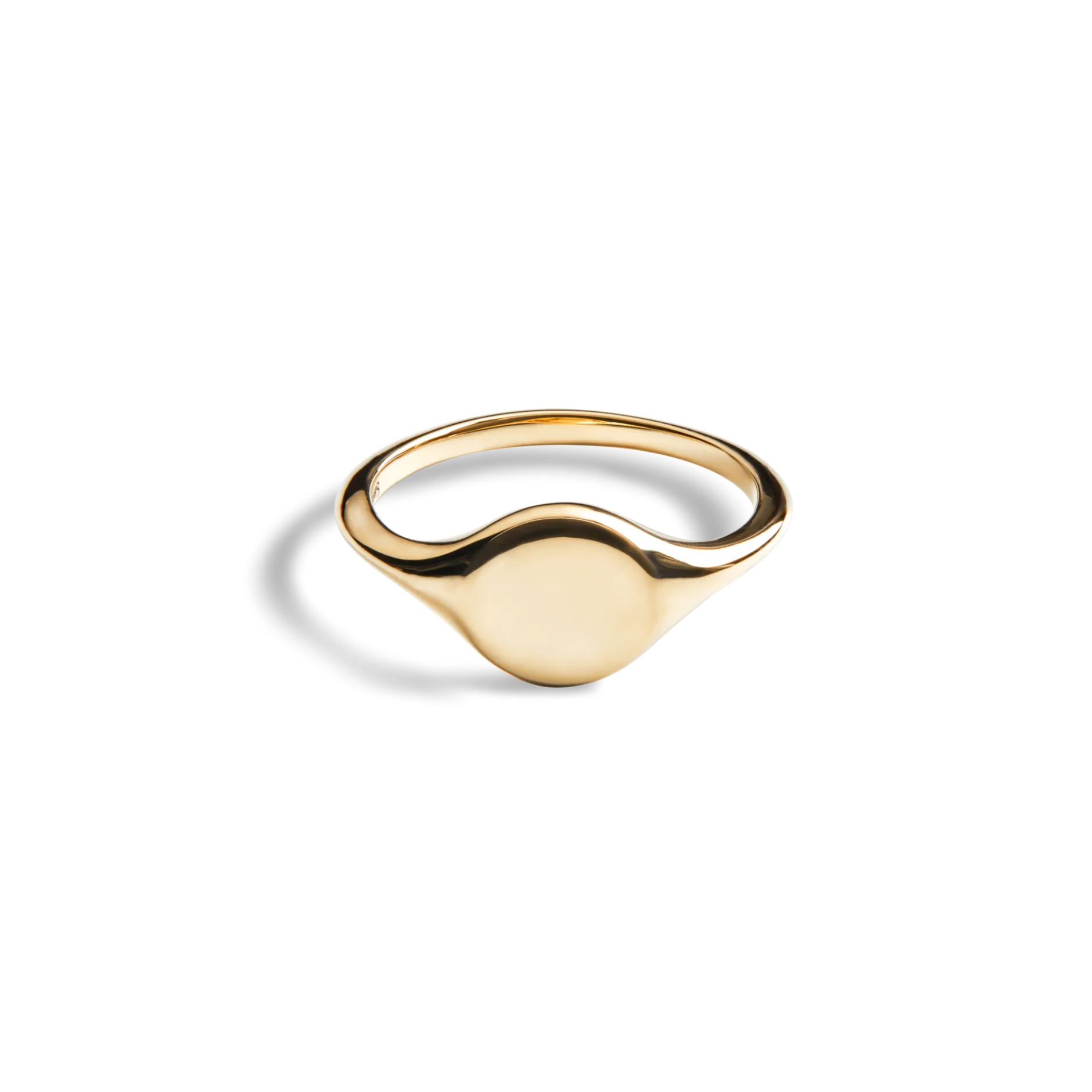 Hot Shinola Petite Round Signet Ring 14K Gold